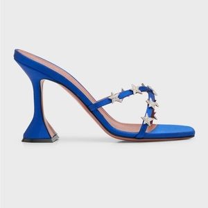 Amina Muaddi Leila Satin Stars Slide Sandals